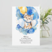 Wolf Birthday Einladung (Stehend Vorderseite)