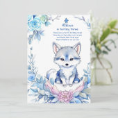 Wolf Birthday Einladung (Stehend Vorderseite)