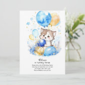 Wolf Birthday Einladung (Stehend Vorderseite)
