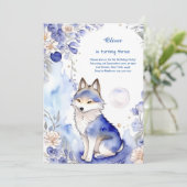 Wolf Birthday Einladung (Stehend Vorderseite)