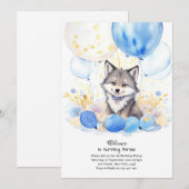 Wolf Birthday Einladung (Vorne/Hinten)