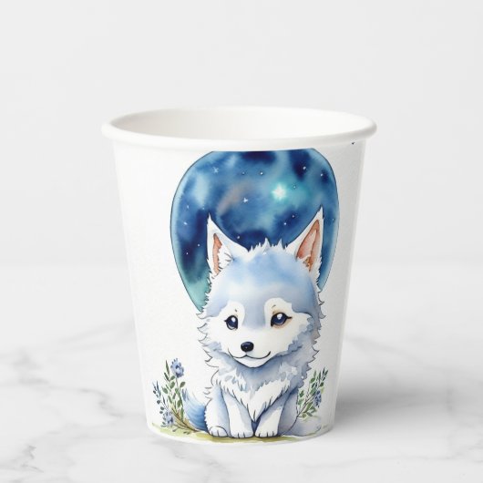 Wolf Birthday Pappbecher (Vorderseite)