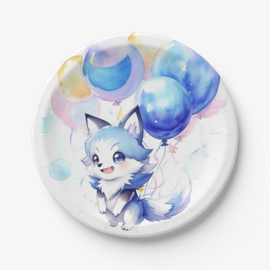 Wolf Birthday Pappteller (Vorderseite)