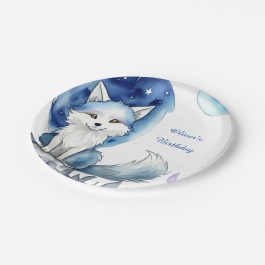 Wolf Birthday Pappteller (Schrägansicht)