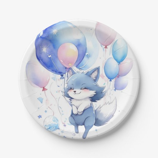 Wolf Birthday Pappteller (Vorderseite)