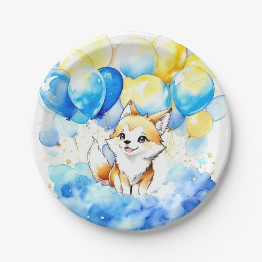 Wolf Birthday Pappteller (Vorderseite)