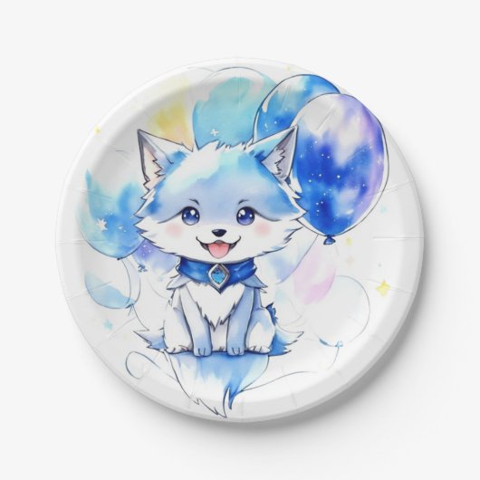 Wolf Birthday Pappteller (Vorderseite)