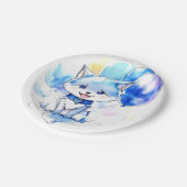 Wolf Birthday Pappteller (Schrägansicht)