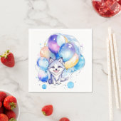Wolf Birthday Serviette (Beispiel)