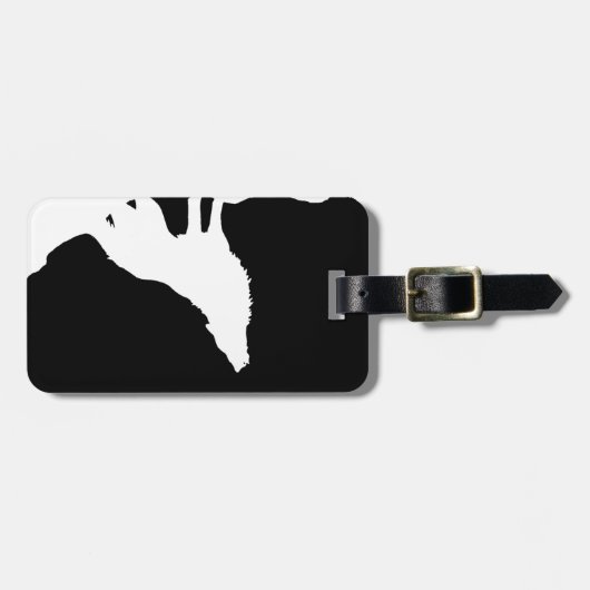 Wolf Black & White Pop Art Gepäckanhänger (Vorderseite horizontal)