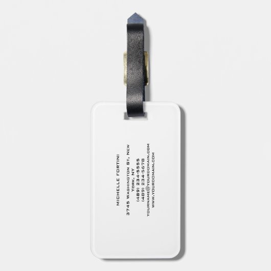 Wolf Black & White Pop Art Gepäckanhänger (Rückseite vertikal)