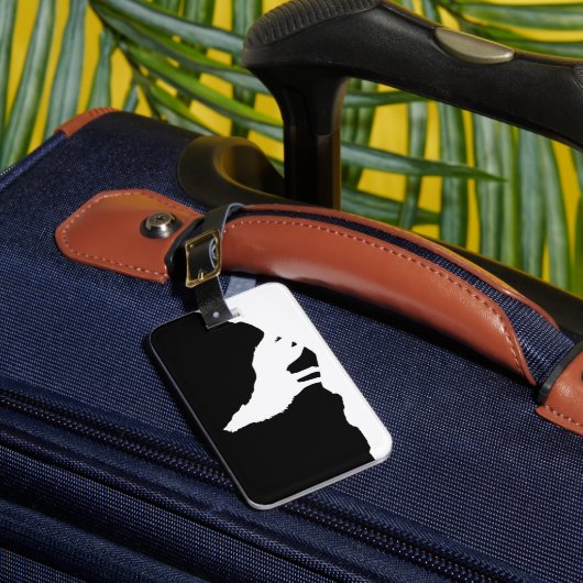 Wolf Black & White Pop Art Gepäckanhänger (Vorderseite Insitu 1)