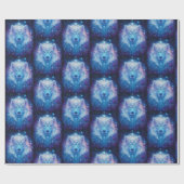 Wolf Blau Magie Mystik Geschenkpapier (Flach)
