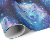 Wolf Blau Magie Mystik Geschenkpapier (Rolleneckpunkt)