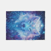 Wolf Blau Magie Sternenhimmel Zauber Fleecedecke (Vorderseite (Horizontal))
