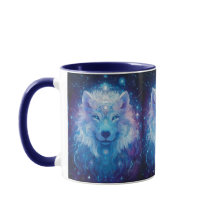 Wolf Blau magischer Sternenhimmel