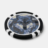Wolf, blau pokerchips (Einzeln)
