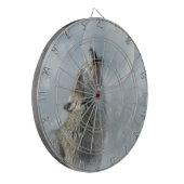 Wolf-blauer MondDartboard Dartscheibe (Vorderseite Links)