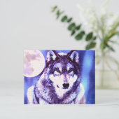 Wolf Blick - Einsamer Wolf Postkarte (Stehend Vorderseite)