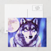 Wolf Blick - Einsamer Wolf Postkarte (Vorne/Hinten)