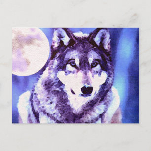 Wolf Blick - Einsamer Wolf Postkarte