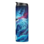 Wolf Blick über den Mond Thermosbecher (Nach rechts gedreht)