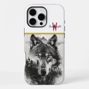 Wolf blickt durch scheußliche Wälder iPhone 16 Pro Max Hülle
