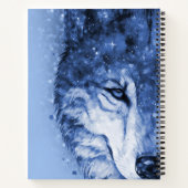 Wolf Blue Celestial Cosmic Stars Soziale Angst Notizblock (Rückseite)