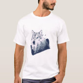 Wolf Blue Forest Grunge T-Shirt (Vorderseite)