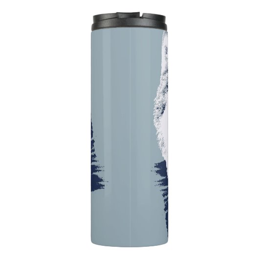 Wolf Blue Forest Grunge Thermosbecher (Rückseite)