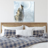 Wolf Blue Moon LEINWAND (Insitu (Schlafzimmer))