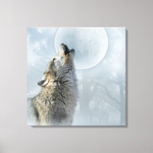 Wolf Blue Moon LEINWAND