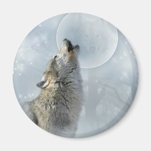 Wolf Blue Moon Magnet (Vorne)