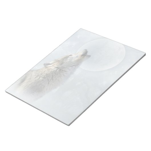 Wolf Blue Moon Notepad 8.5X11 Notizblock (angewinkelt)