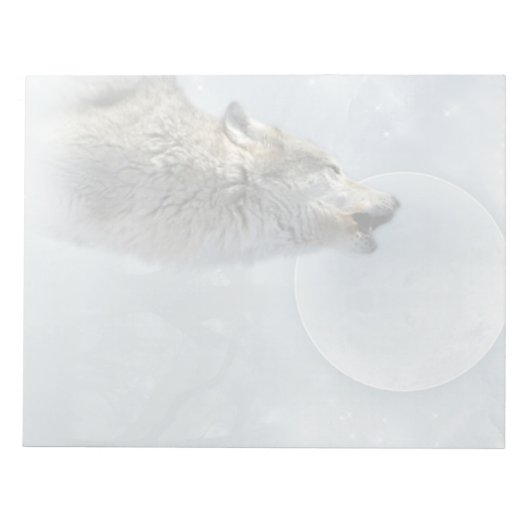 Wolf Blue Moon Notepad 8.5X11 Notizblock (Vorderseite)