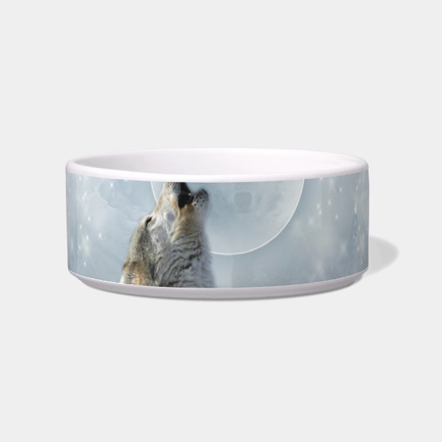 Wolf Blue Moon Pet Bowls (2) Größen Napf (Vorderseite)