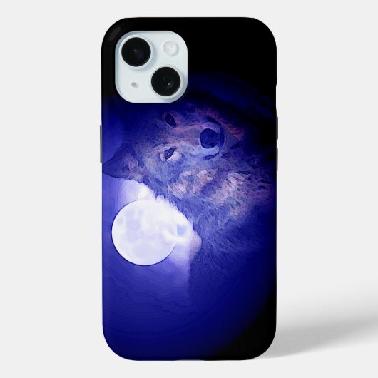 Wolf & Blue Night Case-Mate iPhone Hülle (Rückseite)