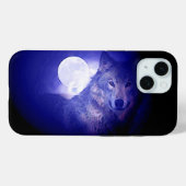 Wolf & Blue Night Case-Mate iPhone Hülle (Rückseite (Horizontal))