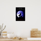 Wolf Blue Night Motivierend Courage Poster (Küche)