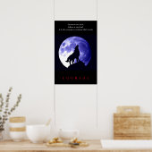 Wolf Blue Night Motivierend Courage Poster (Küche)