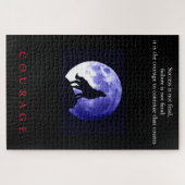 Wolf Blue Night Motivierend Courage Puzzle (Horizontal)