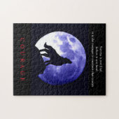 Wolf Blue Night Motivierend Courage Puzzle (Horizontal)