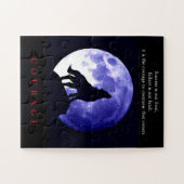Wolf Blue Night Motivierend Courage Puzzle (Horizontal)