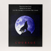 Wolf Blue Night Motivierend Courage Puzzle (Vertikal)