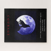 Wolf Blue Night Motivierend Courage Puzzle (Horizontal)