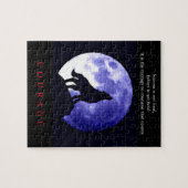 Wolf Blue Night Motivierend Courage Puzzle (Horizontal)