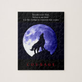 Wolf Blue Night Motivierend Courage Puzzle (Vertikal)