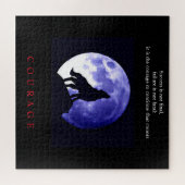 Wolf Blue Night Motivierend Courage Puzzle (Horizontal)