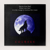 Wolf Blue Night Motivierend Courage Puzzle (Vertikal)