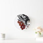 Wolf Blume Tatoo Vintag Runde Wanduhr (Zuhause)